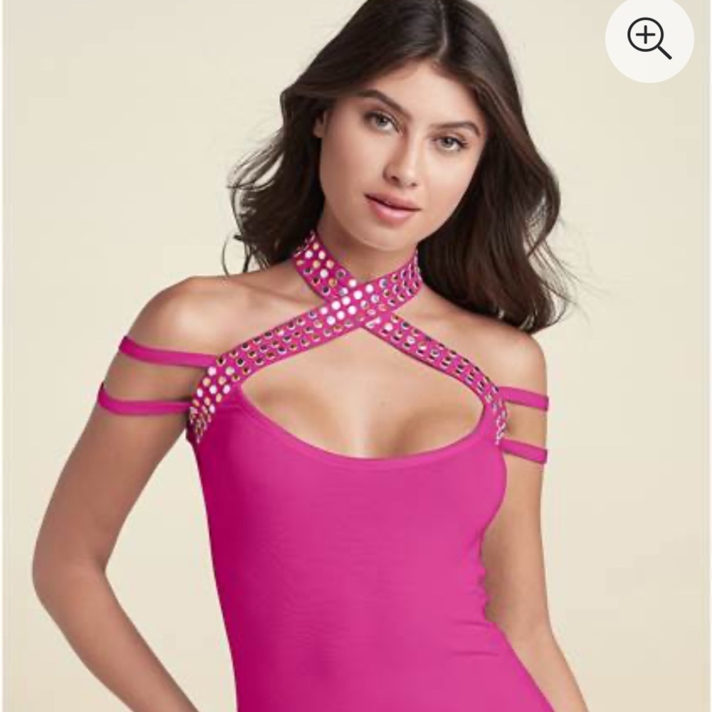 Hot Pink sexy off the shoulder top